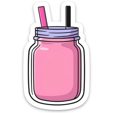 pink smoothie in a jar sticker