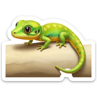cinematic-cute-realistic gecko-portrait-emoji,-head-tilted-playfully-and-inquisitively,-featuring-a-small,-charming-body-with-smooth,-vividly-patterned-scales,-bright,-sparkling-eyes-and-delicate,-sticky-toe-pads,-simplified-yet-irresistibly-adorable sticker