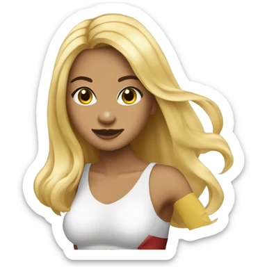 à beatiful long hair blonde with boxer gloves sticker