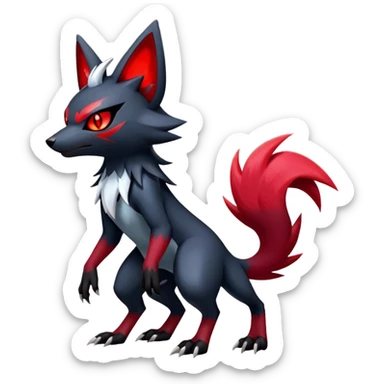Epic Shiny Cool Edgy Badass Zangoose-Zorua-Zoroark-Pokemon-fakemon-hybrid-animal Full Body  sticker