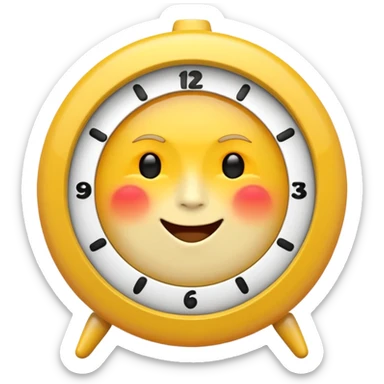 party, alarm clock, sunset MORE SUNSET. SLEEPY. Don't put a person there. Default emoji face sticker