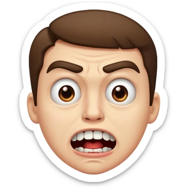 
A disgusted face, with one eyebrow raised and the mouth open sticker