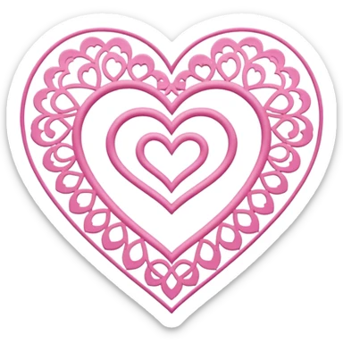 pink lace heart sticker