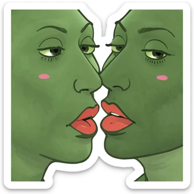 Girls kissing  sticker