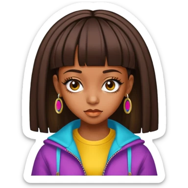 Lisa Left Eye Lopes with dark brown hair sticker