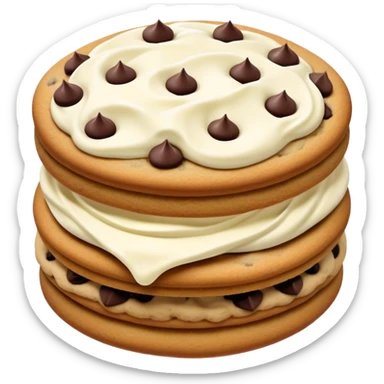 chocolate chip cookie sandwich with buttercream frosting sticker
