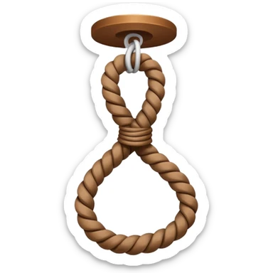 rope tied to the ceiling in a white room sticker