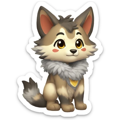 patterns, Kemono-style, Chibi, Anthro-Fur-Sona-Fakémon, Full Body sticker