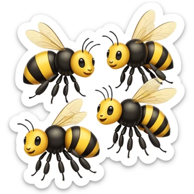 😊🥺 these emojis but with Bumblebees around it and its happy sticker