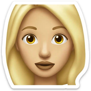 Tall blonde female giving kissy lips sticker