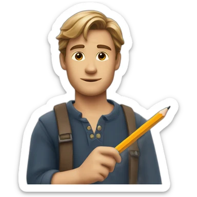 jack dawson holding a pencil sticker