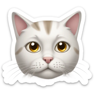 A cat that is dying to sleep with eyebags  sticker