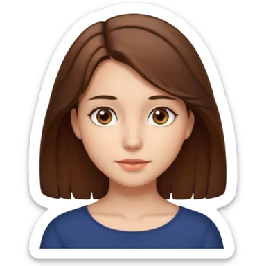 A girl with brown eyes and brown slightly wavy shoulder length hair  sticker