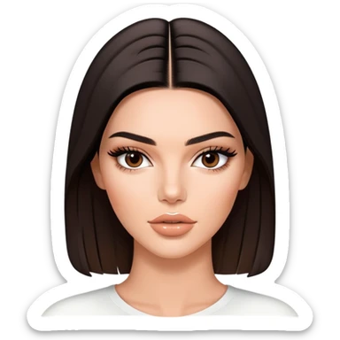 Kendall Jenner, fashion model, elongated face, long oval face shape, glossy lips with lipgloss sticker