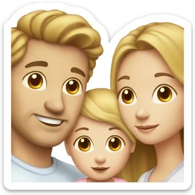 Family of 3- mum,White-dad,White-newborn girl sticker