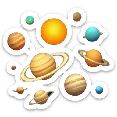 Vintage Planets whoosh motion comet streak orbit sticker