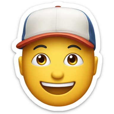 A happy iphone with a baseball cap on sticker