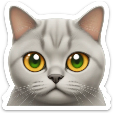 Orange Green eyed fat British shorthair cat  sticker