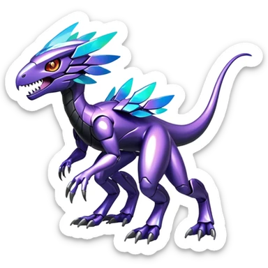 Shiny Nebula Futuristic Fakemon-Pokemon-Digimon-Spectrobes-Raptor-fusion, full body sticker