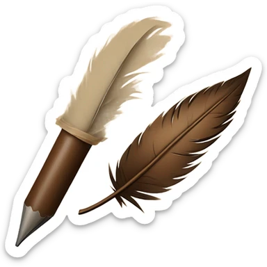 brown quill writing on parchment sticker