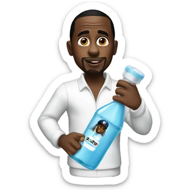 P diddy holding baby oil bottle sticker