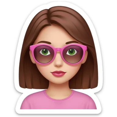 a beautiful, fair-skinned girl with brown hair who likes shades of pink, green, and brown sticker