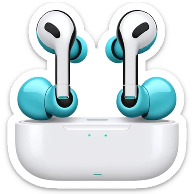 white elegant minimalist wireless iPhone style earphones sticker