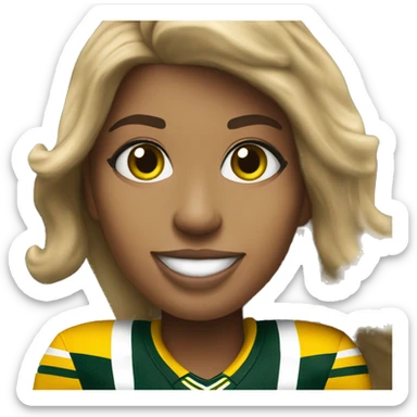 nfl glamourous cheerleader, brunette hair, cheering, Green Bay packer  sticker