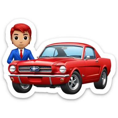 Spider-Man driving a 65 Mustang fastback sticker