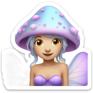 A cute mushroom fairy sticker