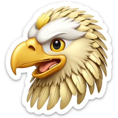 yellow eagle with a big smile winking sticker