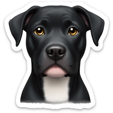 Black pitbull lab mix with white patch on chest sticker