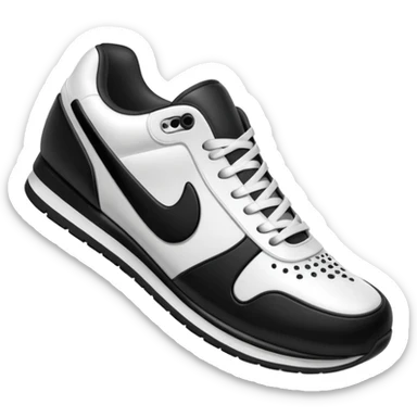 3D Apple-style emoji of a sneaker pressing on the ground, leaving a clear shoe print under it. Rounded, glossy, smooth, soft shadows, white background.

 sticker