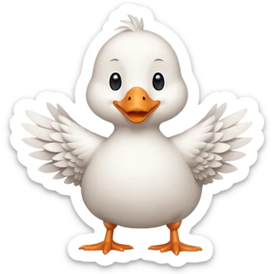a chibi style goose character giving a thumbs up sticker