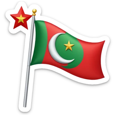 Small pti party red and green color flag with moon and star make one for chat sticker