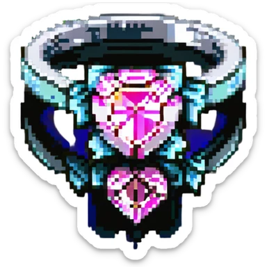 A pink diamond ring in a bow shape, similar to the reference image sticker