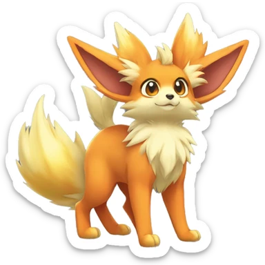  Fennekin-Flareon—Vulpix-Fakemon Full body sticker