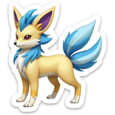 Manectric-Amaura-Fennekin-Electrike-Furfrou-Suicune-Fakemon-fusion, full body sticker