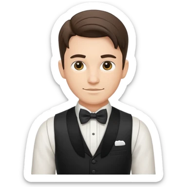a bartender with bow tie and vest















 sticker