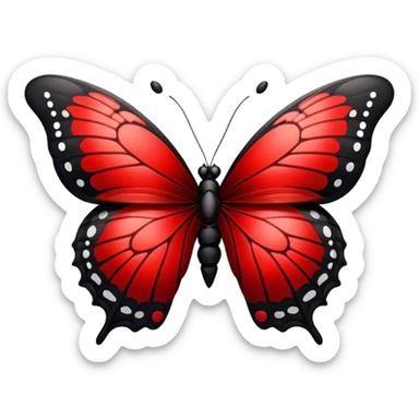 An Edgy Spanish crimson-blood-red obsidian-black beautiful butterfly sticker