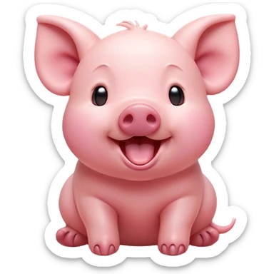 Cinematic Cute Yawning Piglet Portrait Emoji, Head tilted slightly with a dramatic, wide-open yawn, showcasing a soft, delicate rosy-pink hide with tiny droopy ears, round beady eyes barely open in drowsy contentment, Simplified yet irresistibly adorable features, highly detailed, glowing with a soft, cozy glow, high shine, relaxed yet expressive, stylized with a touch of playful whimsy, bright and endearing, soft glowing outline, capturing the essence of a sleepy yet affectionate piglet, so drowsy it feels like it could stretch out of the screen and curl up for a nap! sticker