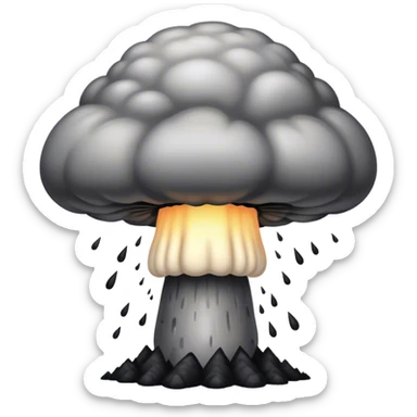 Big scary atomic bomb mushroom cloud, dark and scary sticker