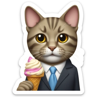 Presidential cat with ice cream sticker