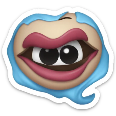 Un emoji enamorado mordiendo sus labios sticker