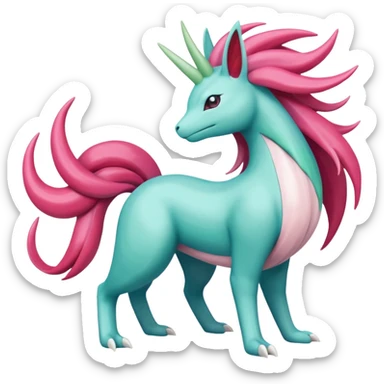 Shaymin-Suicune-Milotic-Amaura-Pokémon-Fakémon-fusion, full body sticker