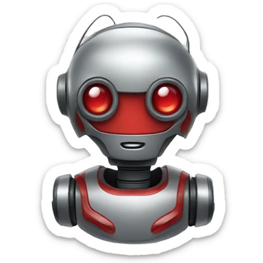 cute head of a robot with red siren sticker