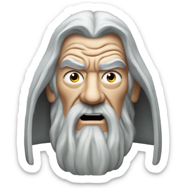 Gandalf from 'The Lord of the Rings', angry sticker