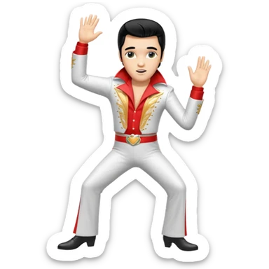 3-d, realistic, Elvis in his signature dance sticker