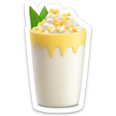vaso de unicel con granos de elote y queso sticker