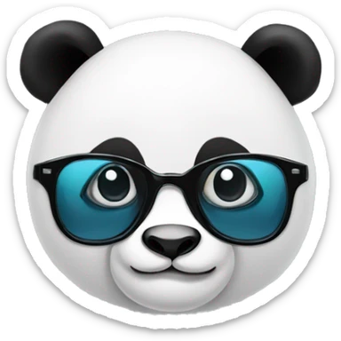 Panda avec des lunettes noires qui lève le doit vers le haut sticker